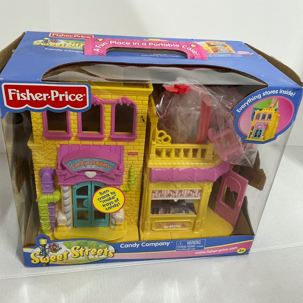 Fisher-Price Y2K Sweet Streets Candy Company Playset Portable Dollhouse C0436
